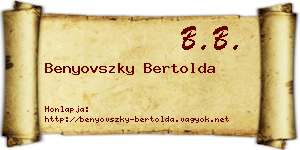 Benyovszky Bertolda névjegykártya